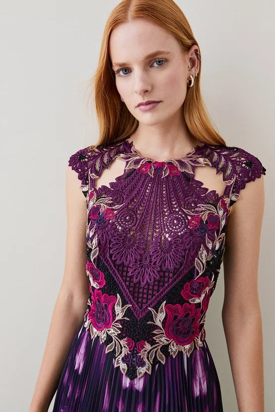 Best reviews of ❤️ Karen Millen Metallic Guipure Lace Mirrored Pleat Midi 👗 Dress - purple 👍 7 Best reviews of ❤️ Karen Millen Metallic Guipure Lace Mirrored Pleat Midi 👗 Dress - purple 👍 - Image 5