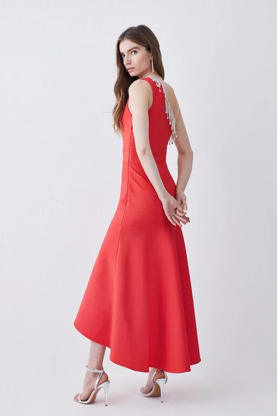 Best Sale 🛒 Karen Millen Bandage Diamante Trim One Shoulder High Low Midi 👗 Dress - orange ❤️ 5 Best Sale 🛒 Karen Millen Bandage Diamante Trim One Shoulder High Low Midi 👗 Dress - orange ❤️ - Image 3