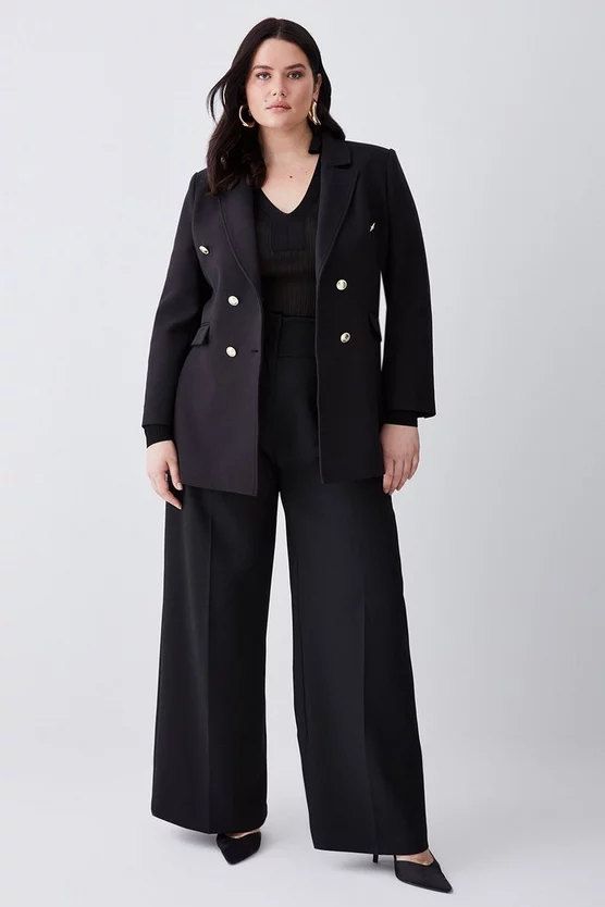 Promo ✔️ Karen Millen Plus Size Compact Essential Tailored Double Breasted Blazer - black 😀 3 Promo ✔️ Karen Millen Plus Size Compact Essential Tailored Double Breasted Blazer - black 😀