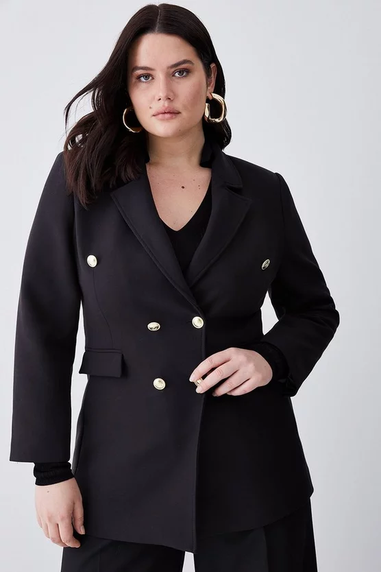 Promo ✔️ Karen Millen Plus Size Compact Essential Tailored Double Breasted Blazer - black 😀 4 Promo ✔️ Karen Millen Plus Size Compact Essential Tailored Double Breasted Blazer - black 😀 - Image 2