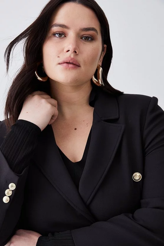 Promo ✔️ Karen Millen Plus Size Compact Essential Tailored Double Breasted Blazer - black 😀 7 Promo ✔️ Karen Millen Plus Size Compact Essential Tailored Double Breasted Blazer - black 😀 - Image 5