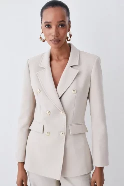 Best Sale 🔥 Karen Millen Compact Essential Tailored Double Breasted Blazer ✔️