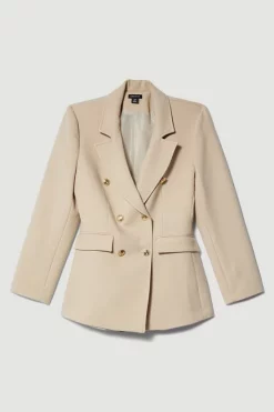 Best Sale 🔥 Karen Millen Compact Essential Tailored Double Breasted Blazer ✔️ -Karen Millen Outlet store bkk07332 beige xl 3