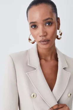 Best Sale 🔥 Karen Millen Compact Essential Tailored Double Breasted Blazer ✔️ -Karen Millen Outlet store bkk07332 beige xl 4