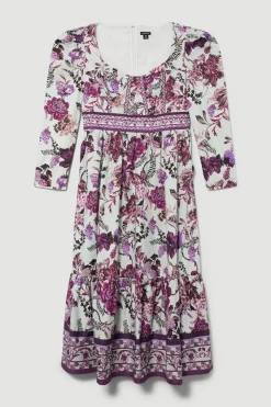 Budget 🔔 Karen Millen Plus Lydia Millen Border Cotton Sateen Woven Midi 👗 Dress - floral 😍 11 Budget 🔔 Karen Millen Plus Lydia Millen Border Cotton Sateen Woven Midi 👗 Dress - floral 😍 -Karen Millen Outlet store bkk07338 floral xl 3
