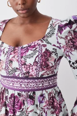 Budget 🔔 Karen Millen Plus Lydia Millen Border Cotton Sateen Woven Midi 👗 Dress - floral 😍 12 Budget 🔔 Karen Millen Plus Lydia Millen Border Cotton Sateen Woven Midi 👗 Dress - floral 😍 -Karen Millen Outlet store bkk07338 floral xl 4