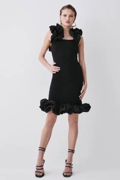 Best Sale 😀 Karen Millen Taffeta Detail Ponte Mini 👗 Dress - black 😍