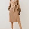 Deals ✔️ Karen Millen Italian Virgin Wool Faux Fur Collar And Cuff Belted Wrap 🧥 Coat - camel 🥰 2 Deals ✔️ Karen Millen Italian Virgin Wool Faux Fur Collar And Cuff Belted Wrap 🧥 Coat - camel 🥰 -Karen Millen Outlet store bkk07363 camel xl