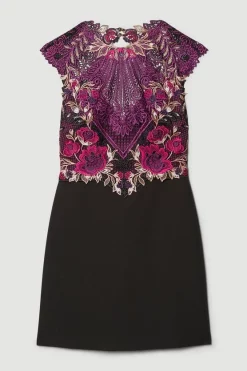 Discount 😍 Karen Millen Metallic Guipure Lace Mirrored Mini 👗 Dress - purple 🌟 12 Discount 😍 Karen Millen Metallic Guipure Lace Mirrored Mini 👗 Dress - purple 🌟 -Karen Millen Outlet store bkk07370 purple xl 3