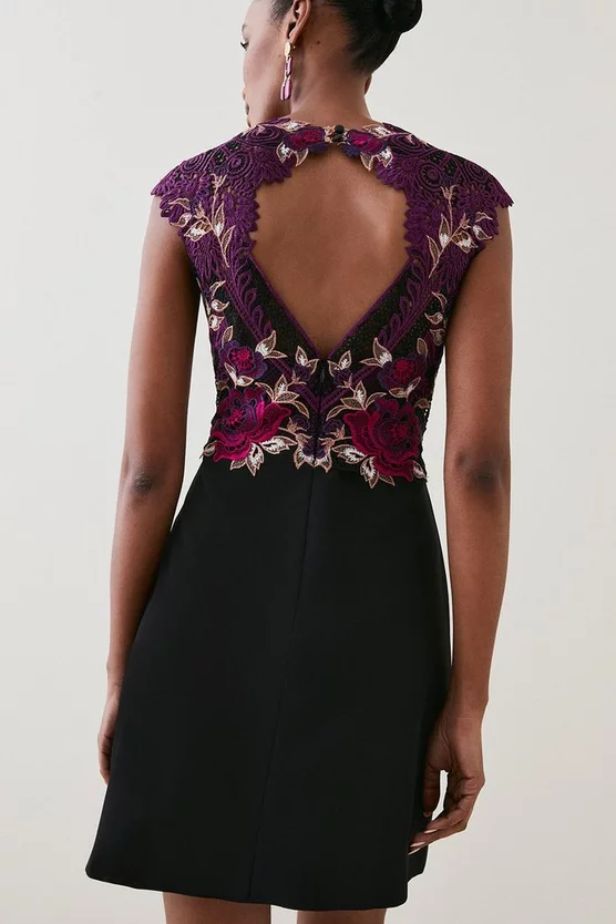 Discount 😍 Karen Millen Metallic Guipure Lace Mirrored Mini 👗 Dress - purple 🌟 7 Discount 😍 Karen Millen Metallic Guipure Lace Mirrored Mini 👗 Dress - purple 🌟 - Image 5