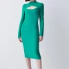 Deals 🎉 Karen Millen Bandage Cut Out Detail Midi 👗 Dress - green 🥰 -Karen Millen Outlet store bkk07372 green xl