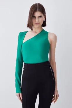 Best deal 🔥 Karen Millen Bandage Asymmetric One Sleeve Top - green 🔔