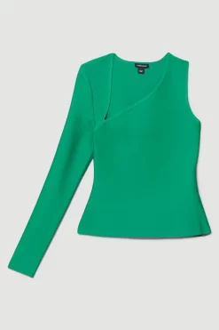 Best deal 🔥 Karen Millen Bandage Asymmetric One Sleeve Top - green 🔔 -Karen Millen Outlet store bkk07373 green xl 3
