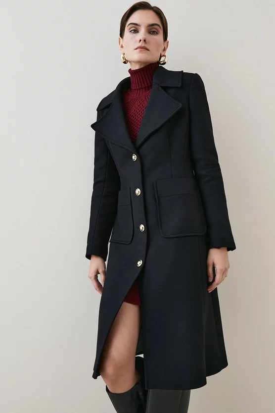 Hot Sale ๐คฉ Karen Millen Italian Virgin Wool Detail Single Breasted ๐งฅ Coat ๐ 3 Hot Sale ๐คฉ Karen Millen Italian Virgin Wool Detail Single Breasted ๐งฅ Coat ๐