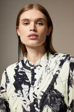 New 👏 Karen Millen British Museum Silk Cotton Star Mapped Woven Maxi 👗 Dress - mono 😍 10 New 👏 Karen Millen British Museum Silk Cotton Star Mapped Woven Maxi 👗 Dress - mono 😍 -Karen Millen Outlet store bkk07405 mono xl 2