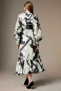 New 👏 Karen Millen British Museum Silk Cotton Star Mapped Woven Maxi 👗 Dress - mono 😍 12 New 👏 Karen Millen British Museum Silk Cotton Star Mapped Woven Maxi 👗 Dress - mono 😍 -Karen Millen Outlet store bkk07405 mono xl 4