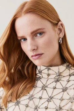 Promo 👏 Karen Millen Lydia Millen Embellished Tie Neck Detail Woven Mini 👗 Dress - ivory 🥰 9 Promo 👏 Karen Millen Lydia Millen Embellished Tie Neck Detail Woven Mini 👗 Dress - ivory 🥰 -Karen Millen Outlet store bkk07409 ivory xl 2