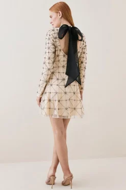 Promo 👏 Karen Millen Lydia Millen Embellished Tie Neck Detail Woven Mini 👗 Dress - ivory 🥰 10 Promo 👏 Karen Millen Lydia Millen Embellished Tie Neck Detail Woven Mini 👗 Dress - ivory 🥰 -Karen Millen Outlet store bkk07409 ivory xl 3