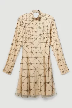 Promo 👏 Karen Millen Lydia Millen Embellished Tie Neck Detail Woven Mini 👗 Dress - ivory 🥰 11 Promo 👏 Karen Millen Lydia Millen Embellished Tie Neck Detail Woven Mini 👗 Dress - ivory 🥰 -Karen Millen Outlet store bkk07409 ivory xl 4