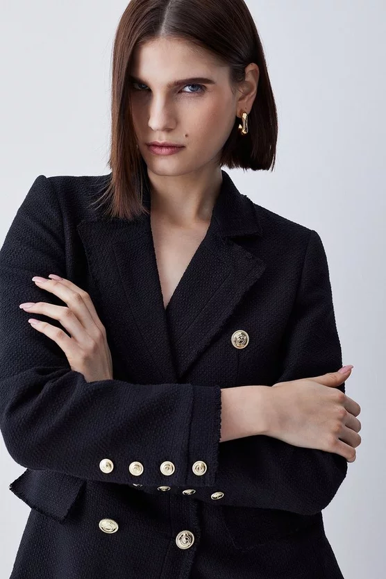Hot Sale ๐ Karen Millen Boucle Longline Double Breasted Tailored Blazer ๐ 3 Hot Sale ๐ Karen Millen Boucle Longline Double Breasted Tailored Blazer ๐ - Image 2
