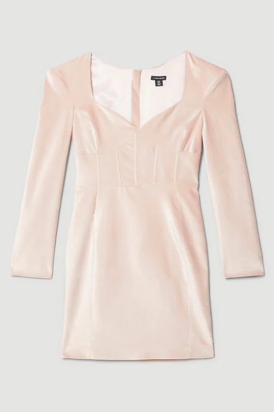 Hot Sale 🛒 Karen Millen Velvet Corset Waist Detail Sleeved Mini 👗 Dress 🌟 6 Hot Sale 🛒 Karen Millen Velvet Corset Waist Detail Sleeved Mini 👗 Dress 🌟 - Image 4