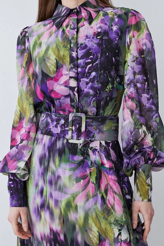 Hot Sale 🎉 Karen Millen Tall Floral Georgette Woven 👕 Shirt Midi 👗 Dress ❤️ 7 Hot Sale 🎉 Karen Millen Tall Floral Georgette Woven 👕 Shirt Midi 👗 Dress ❤️ - Image 5