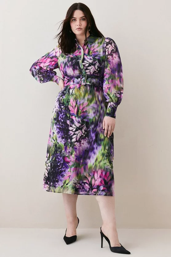 Best Sale ๐คฉ Karen Millen Plus Size Floral Georgette Woven ๐ Shirt Midi ๐ Dress ๐งจ 3 Best Sale ๐คฉ Karen Millen Plus Size Floral Georgette Woven ๐ Shirt Midi ๐ Dress ๐งจ