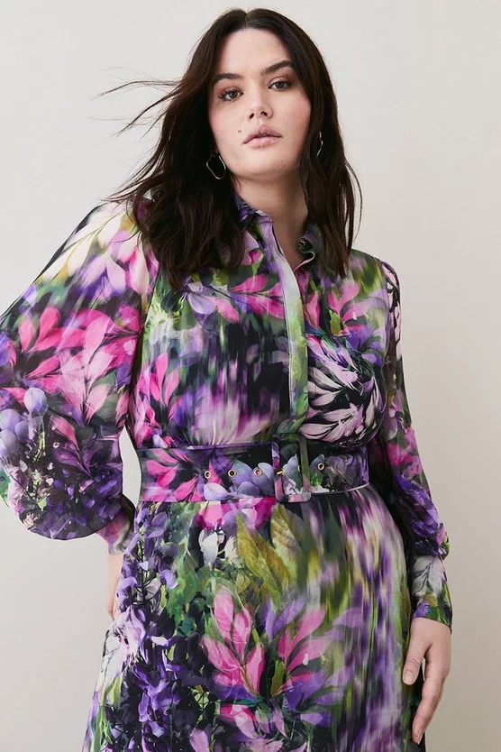 Best Sale ๐คฉ Karen Millen Plus Size Floral Georgette Woven ๐ Shirt Midi ๐ Dress ๐งจ 4 Best Sale ๐คฉ Karen Millen Plus Size Floral Georgette Woven ๐ Shirt Midi ๐ Dress ๐งจ - Image 2