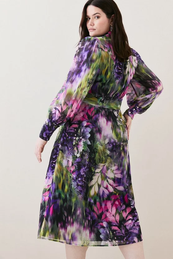 Best Sale ๐คฉ Karen Millen Plus Size Floral Georgette Woven ๐ Shirt Midi ๐ Dress ๐งจ 5 Best Sale ๐คฉ Karen Millen Plus Size Floral Georgette Woven ๐ Shirt Midi ๐ Dress ๐งจ - Image 3