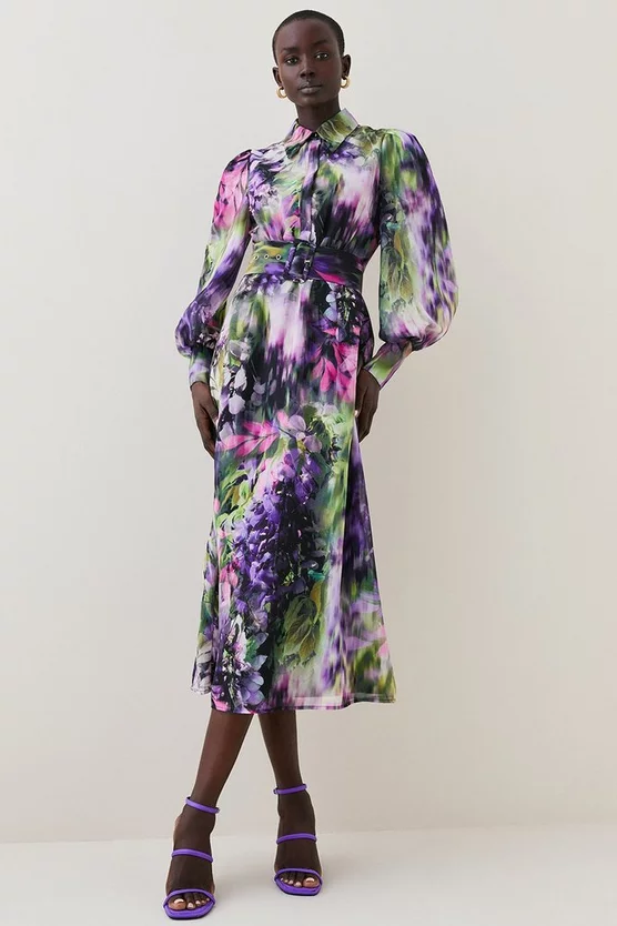 Best deal ๐งจ Karen Millen Floral Georgette Woven ๐ Shirt Midi ๐ Dress ๐คฉ 4 Best deal ๐งจ Karen Millen Floral Georgette Woven ๐ Shirt Midi ๐ Dress ๐คฉ - Image 2