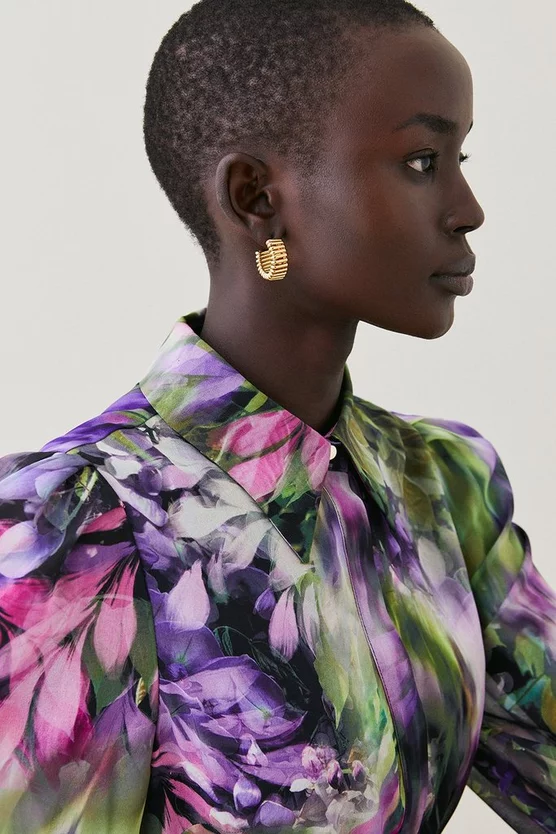 Best deal ๐งจ Karen Millen Floral Georgette Woven ๐ Shirt Midi ๐ Dress ๐คฉ 7 Best deal ๐งจ Karen Millen Floral Georgette Woven ๐ Shirt Midi ๐ Dress ๐คฉ - Image 5