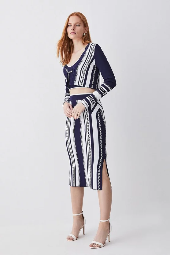 Best Pirce โจ Karen Millen Chain Jacquard Knit Midaxi ๐ Skirt - navy โค๏ธ 3 Best Pirce โจ Karen Millen Chain Jacquard Knit Midaxi ๐ Skirt - navy โค๏ธ