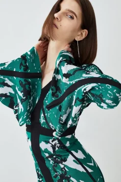 Wholesale ❤️ Karen Millen Tall Slinky Jacquard Full Sleeve Knitted Maxi 👗 Dress - green 🥰 -Karen Millen Outlet store bkk07474 green xl 1