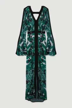 Wholesale ❤️ Karen Millen Tall Slinky Jacquard Full Sleeve Knitted Maxi 👗 Dress - green 🥰 -Karen Millen Outlet store bkk07474 green xl 3