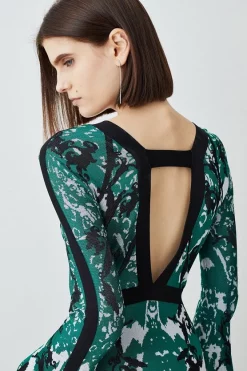 Wholesale ❤️ Karen Millen Tall Slinky Jacquard Full Sleeve Knitted Maxi 👗 Dress - green 🥰 -Karen Millen Outlet store bkk07474 green xl 5