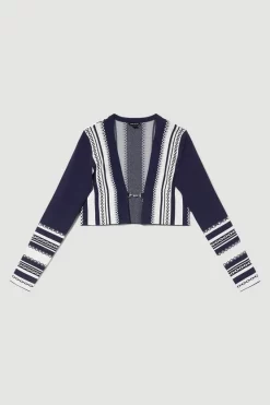 Best reviews of ✨ Karen Millen Chain Jacquard Knit Cardigan - navy 🤩 -Karen Millen Outlet store bkk07480 navy xl 3