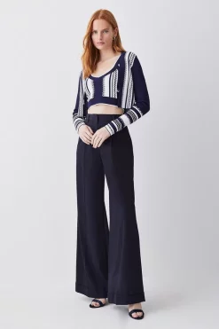 Best reviews of ✨ Karen Millen Chain Jacquard Knit Cardigan - navy 🤩 -Karen Millen Outlet store bkk07480 navy xl 4