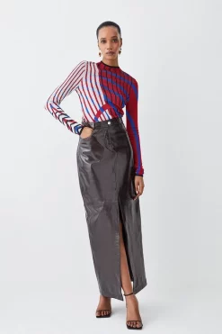 Buy ๐ Karen Millen Slinky Crew Neck Jacquard Abstract Knit Top - red ๐ 12 Buy ๐ Karen Millen Slinky Crew Neck Jacquard Abstract Knit Top - red ๐ -Karen Millen Outlet store bkk07499 red xl 4