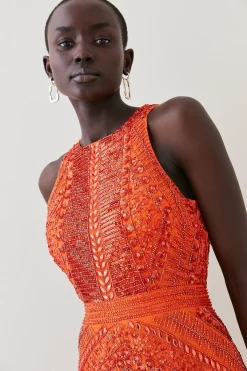 Best deal โ Karen Millen Embellished Halter Fringed Mini ๐ Dress - orange ๐ 13 Best deal โ Karen Millen Embellished Halter Fringed Mini ๐ Dress - orange ๐ -Karen Millen Outlet store bkk07528 orange xl 4