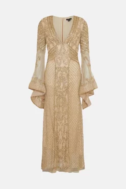 Budget ๐ Karen Millen Embellished Kimono Sleeve Beaded Maxi ๐ Dress - gold ๐ฏ 10 Budget ๐ Karen Millen Embellished Kimono Sleeve Beaded Maxi ๐ Dress - gold ๐ฏ -Karen Millen Outlet store bkk07532 gold xl 3