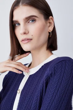 Brand new 😍 Karen Millen Military Style Cable Knit Crop Cardigan - navy ✨ -Karen Millen Outlet store bkk07561 navy xl 4
