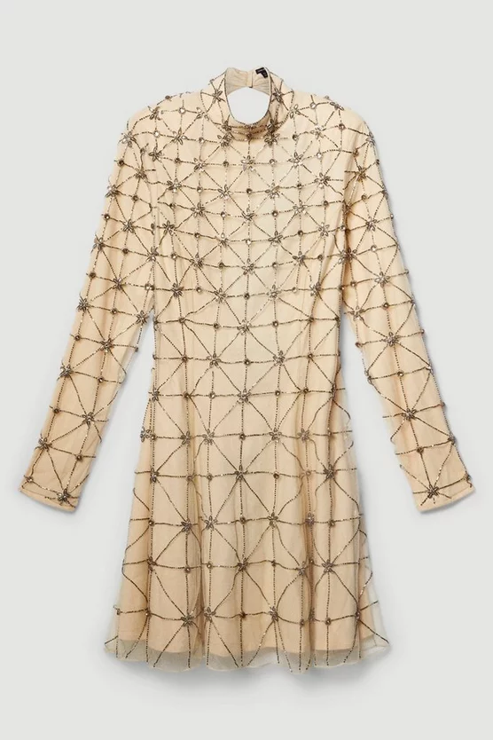 Coupon ⌛ Karen Millen Petite Lydia Millen Embellished Tie Detail Woven Mini 👗 Dress - ivory 😀 6 Coupon ⌛ Karen Millen Petite Lydia Millen Embellished Tie Detail Woven Mini 👗 Dress - ivory 😀 - Image 4