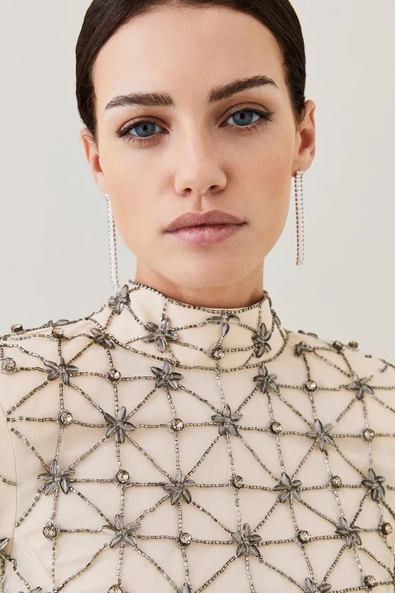 Coupon ⌛ Karen Millen Petite Lydia Millen Embellished Tie Detail Woven Mini 👗 Dress - ivory 😀 7 Coupon ⌛ Karen Millen Petite Lydia Millen Embellished Tie Detail Woven Mini 👗 Dress - ivory 😀 - Image 5