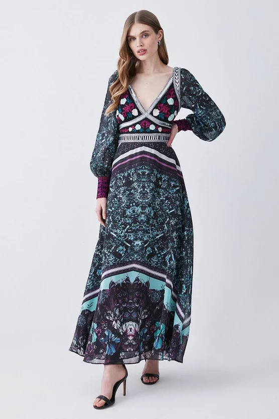 Coupon 😀 Karen Millen Baroque Embroidered And Bead Woven Midi 👗 Dress - green 💯 3 Coupon 😀 Karen Millen Baroque Embroidered And Bead Woven Midi 👗 Dress - green 💯