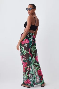 New 🎉 Karen Millen Tropical Printed Wide Leg Beach Trousers - multi 🎉 -Karen Millen Outlet store bkk07595 multi xl 2