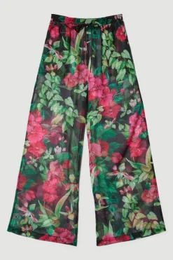 New 🎉 Karen Millen Tropical Printed Wide Leg Beach Trousers - multi 🎉 -Karen Millen Outlet store bkk07595 multi xl 3