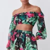 Cheapest โ๏ธ Karen Millen Tropical Bardot Crop Top Beach Cover Up - multi ๐ 1 Cheapest โ๏ธ Karen Millen Tropical Bardot Crop Top Beach Cover Up - multi ๐ -Karen Millen Outlet store bkk07596 multi xl