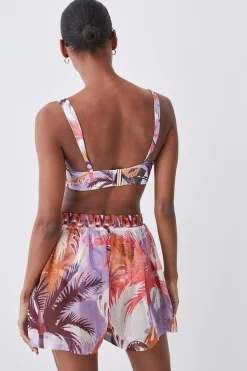 Flash Sale ❤️ Karen Millen Tropical Ikat Printed Woven Beach Shorts - orange 🔥 -Karen Millen Outlet store bkk07597 orange xl 2