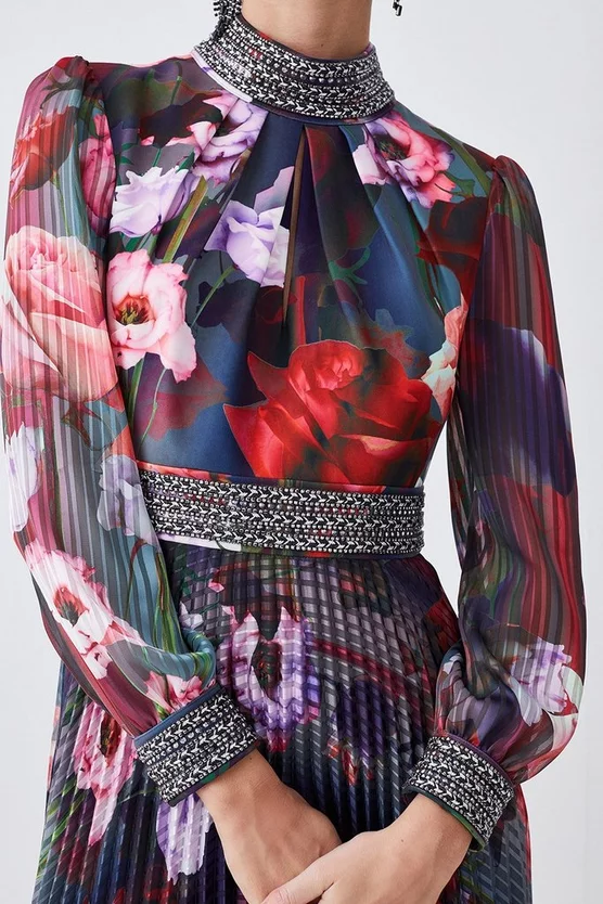 Cheapest 𧨠Karen Millen Petite Diamante Trim Floral Woven Maxi π Dress π 4 Cheapest 𧨠Karen Millen Petite Diamante Trim Floral Woven Maxi π Dress π - Image 2