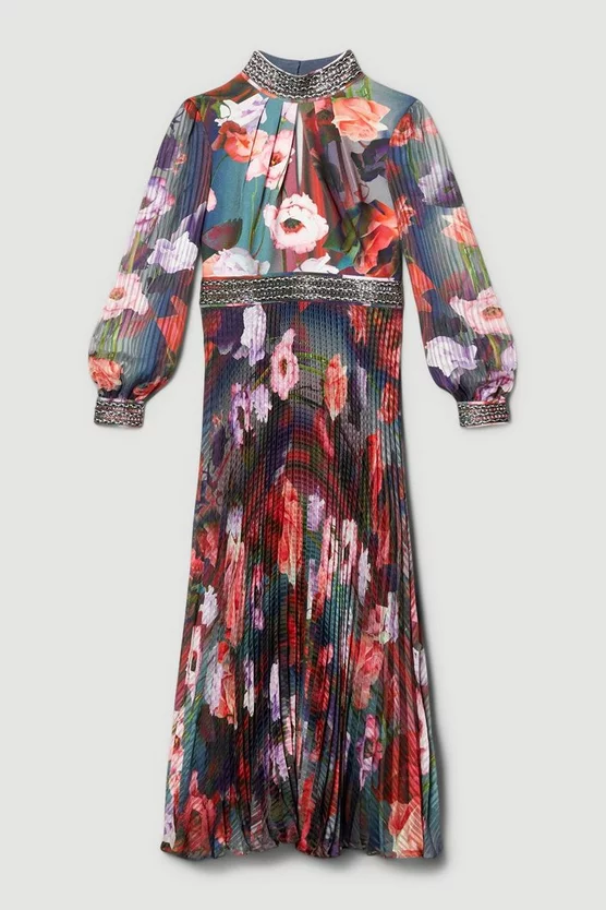 Cheapest 𧨠Karen Millen Petite Diamante Trim Floral Woven Maxi π Dress π 6 Cheapest 𧨠Karen Millen Petite Diamante Trim Floral Woven Maxi π Dress π - Image 4